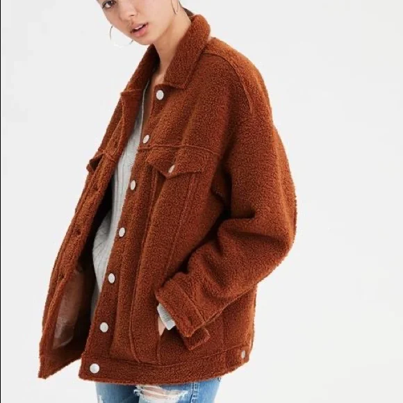American Eagle Faux Sherpa Trucker Jacket